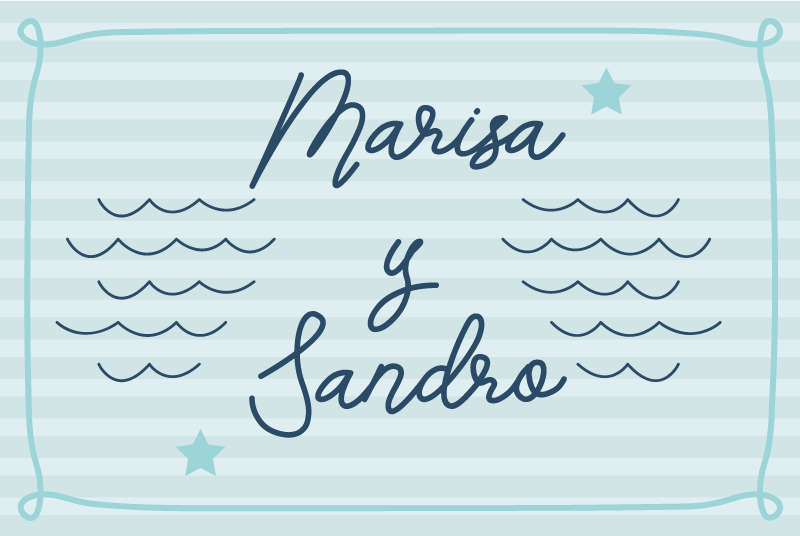 vinylový koberec do spálne mená morských párov - Tenstickers