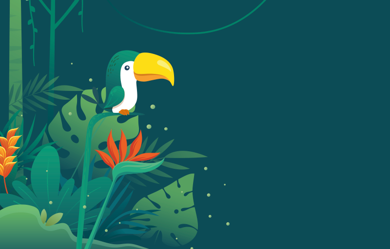 prírodný vinylový koberec scéna tropického tukana - Tenstickers