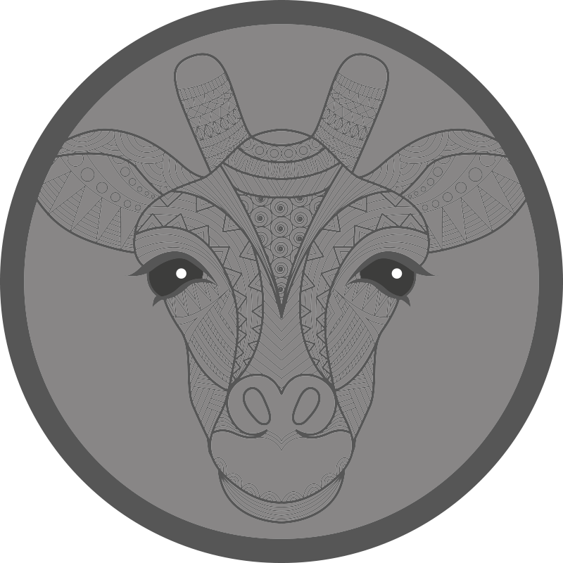 vinylové koberce zvieratá dizajn sivej žirafy - Tenstickers