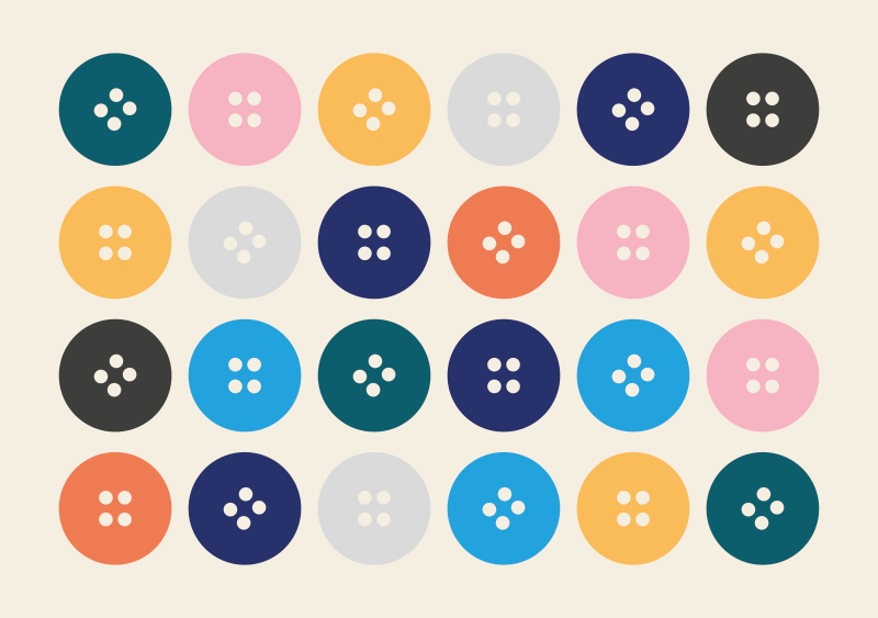 Farebné gombíky detská podložka na hranie - Tenstickers