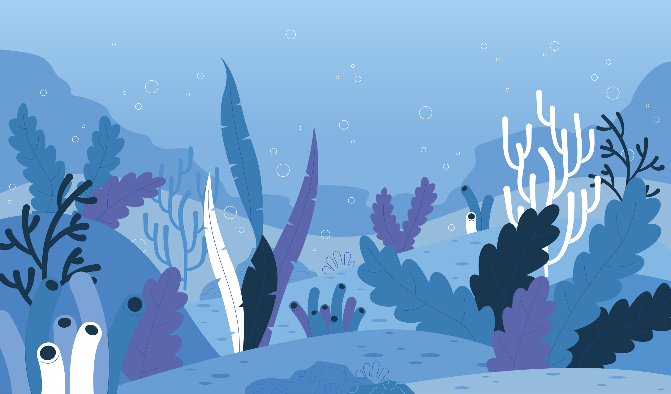 Kreslený vodný svet detský vinylový koberec - Tenstickers