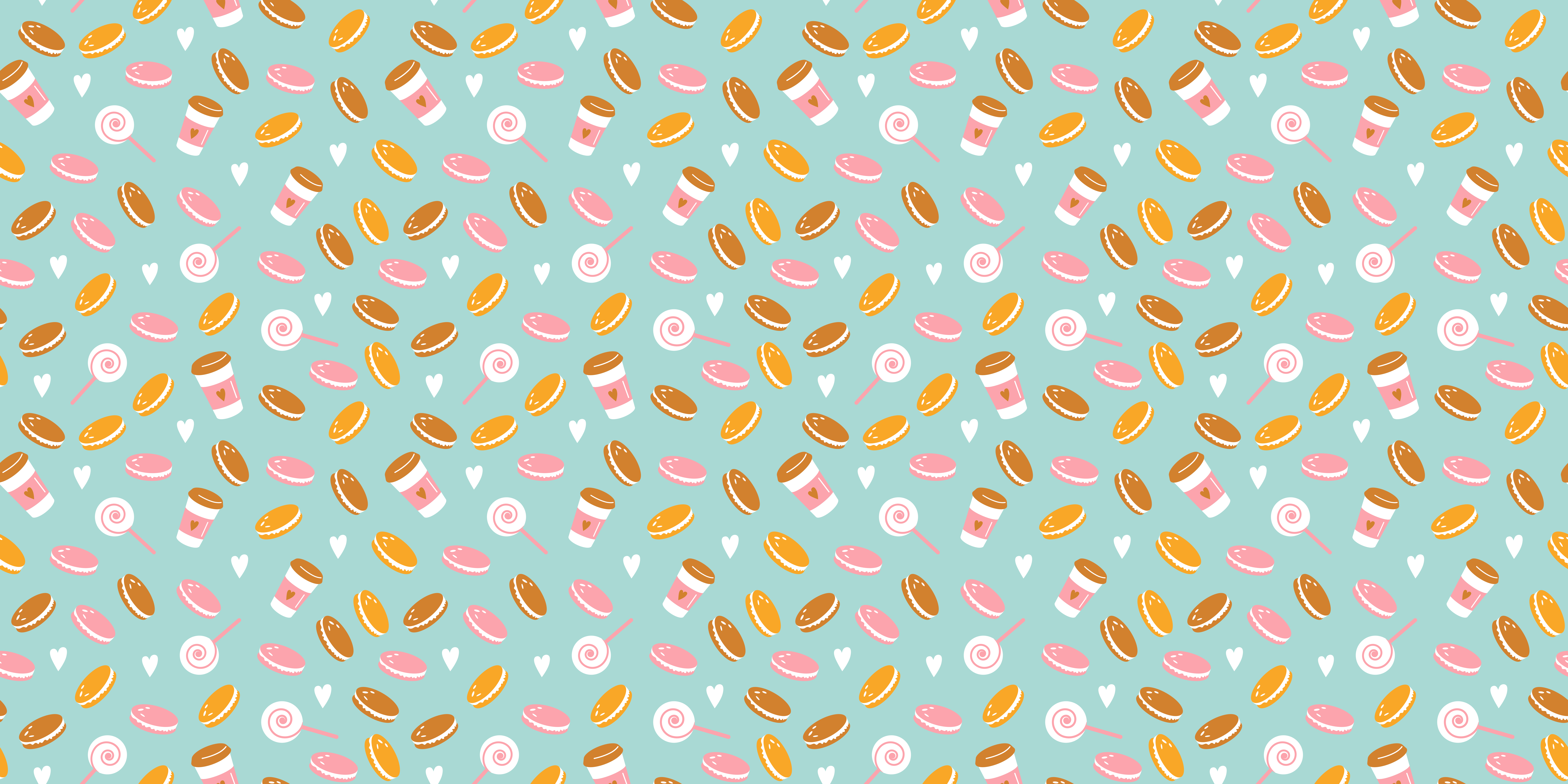 Káva a sušienky vzor koberec do spálne - Tenstickers