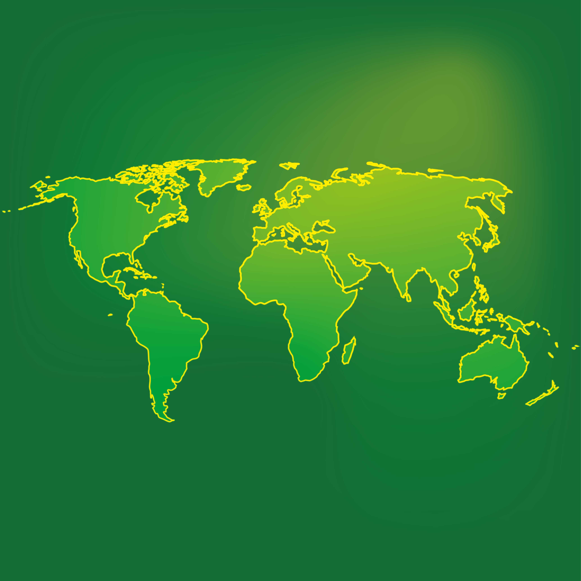 vinylový kvoberec s mapou sveta obrys zelenej sféry - Tenstickers