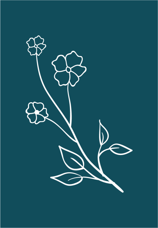 vinylový koberec s kvetmi expresívna kvetná stonka - Tenstickers