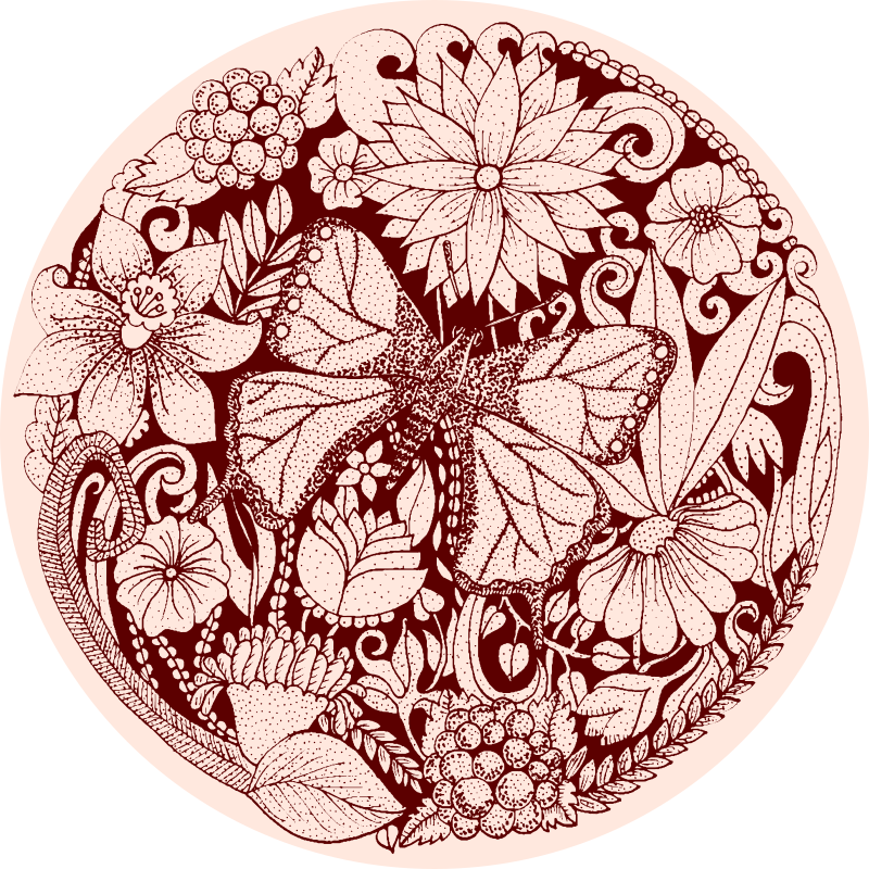 vinylový koberec s kvetmi jemný dizajn krídel - Tenstickers