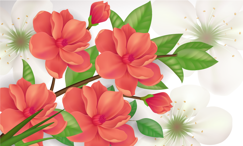 Vinylový koberec s kvetmi farebné kvetinové usporiadanie - Tenstickers