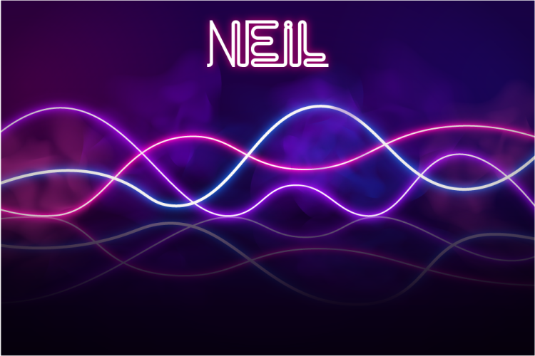 vinylový koberec s menom displej neónových svetiel - Tenstickers