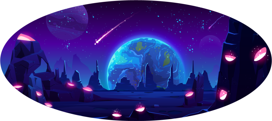 Kreslený vesmírny povrchový vinylový koberec - Tenstickers