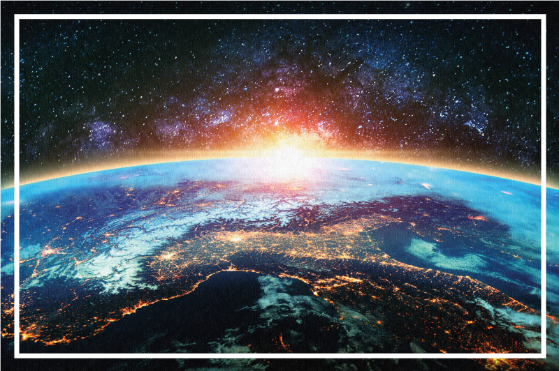 vinylový kvoberec s mapou sveta planetárny pohľad - Tenstickers