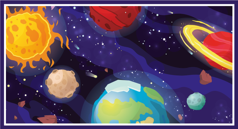 hviezdy vinylový koberec scéna kozmického prieskumu - Tenstickers