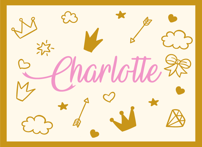 Vinylový koberec s menom téma princeznej - Tenstickers