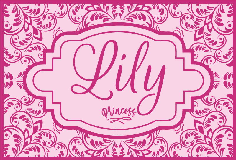 Ružové prispôsobiteľné meno prispôsobená podložka - Tenstickers