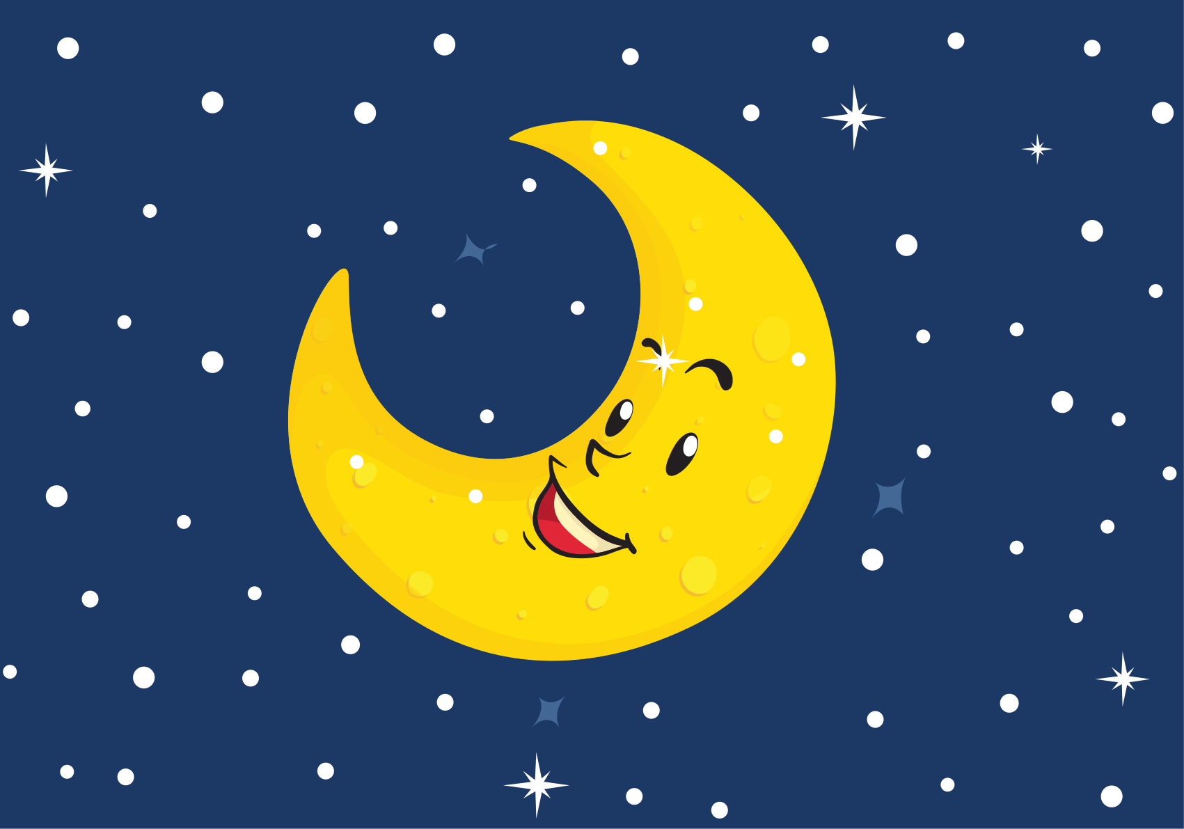 vinylový koberec pre bábätko šťastný mesiac s úsmevom - Tenstickers