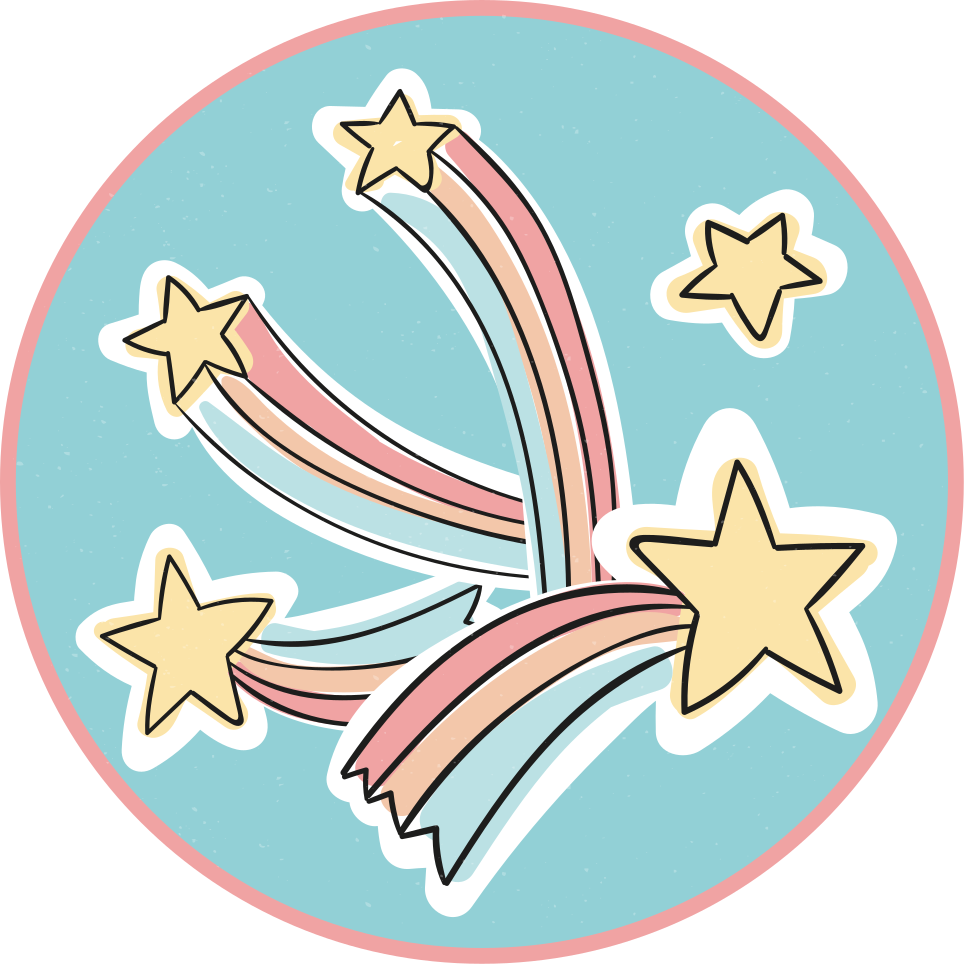 detský vinylový koberec farebné dúhové hviezdy - Tenstickers