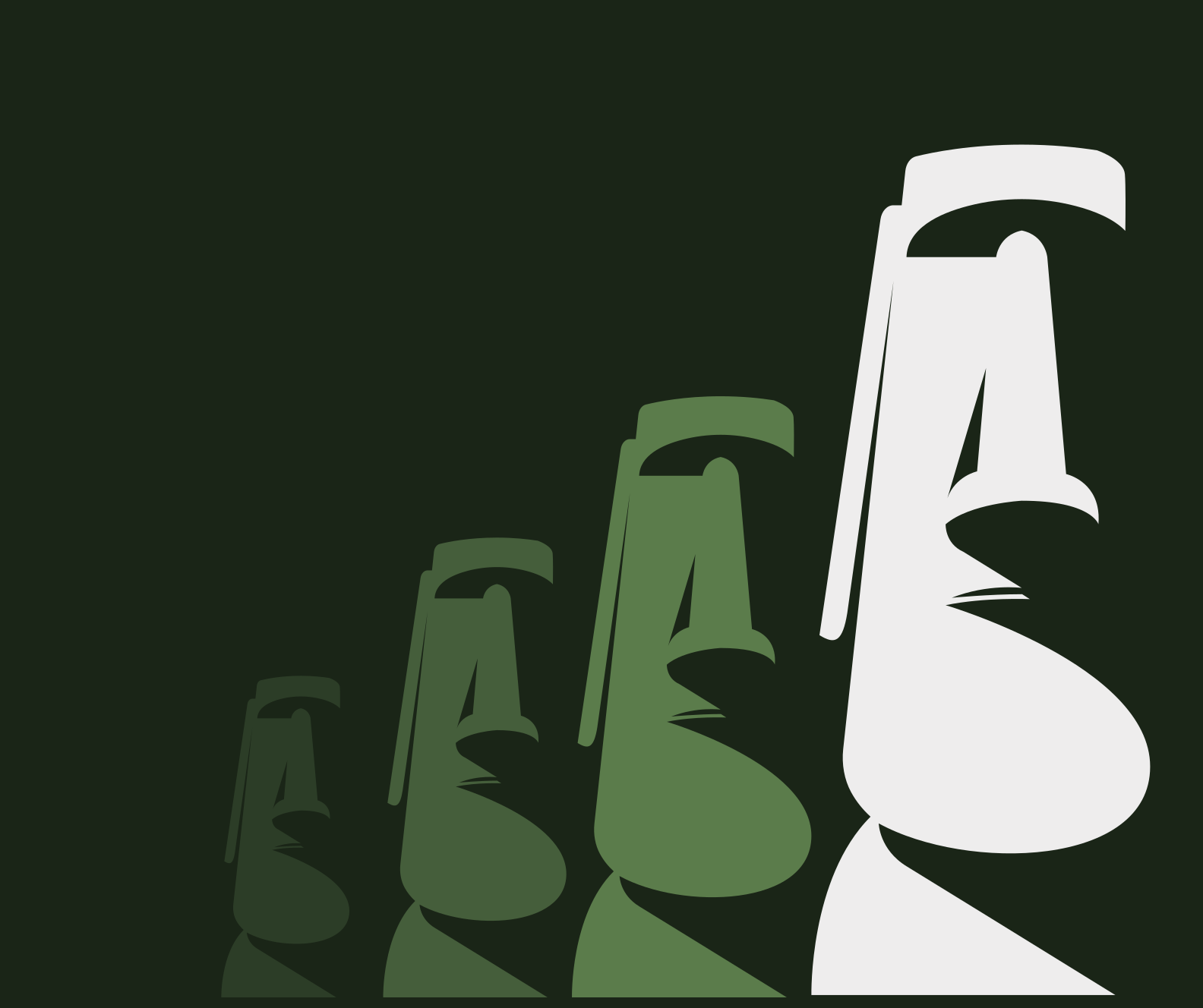 vinylový koberec do obývačky obrysy sôch moai - Tenstickers