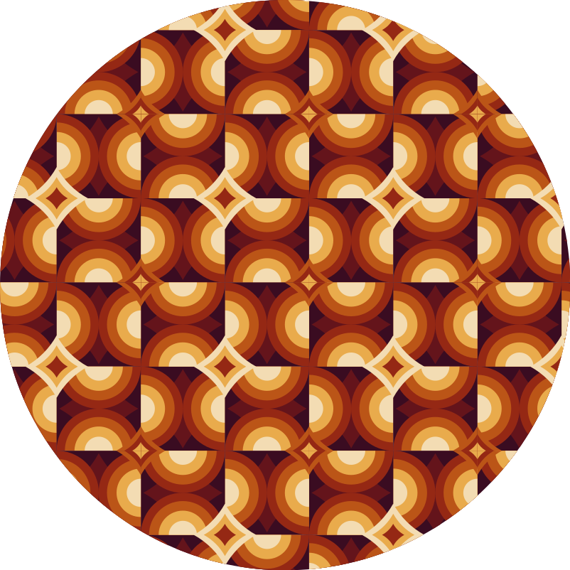 vinylový koberec s geometrickýmy tvarmi živý kruhový vzor - Tenstickers