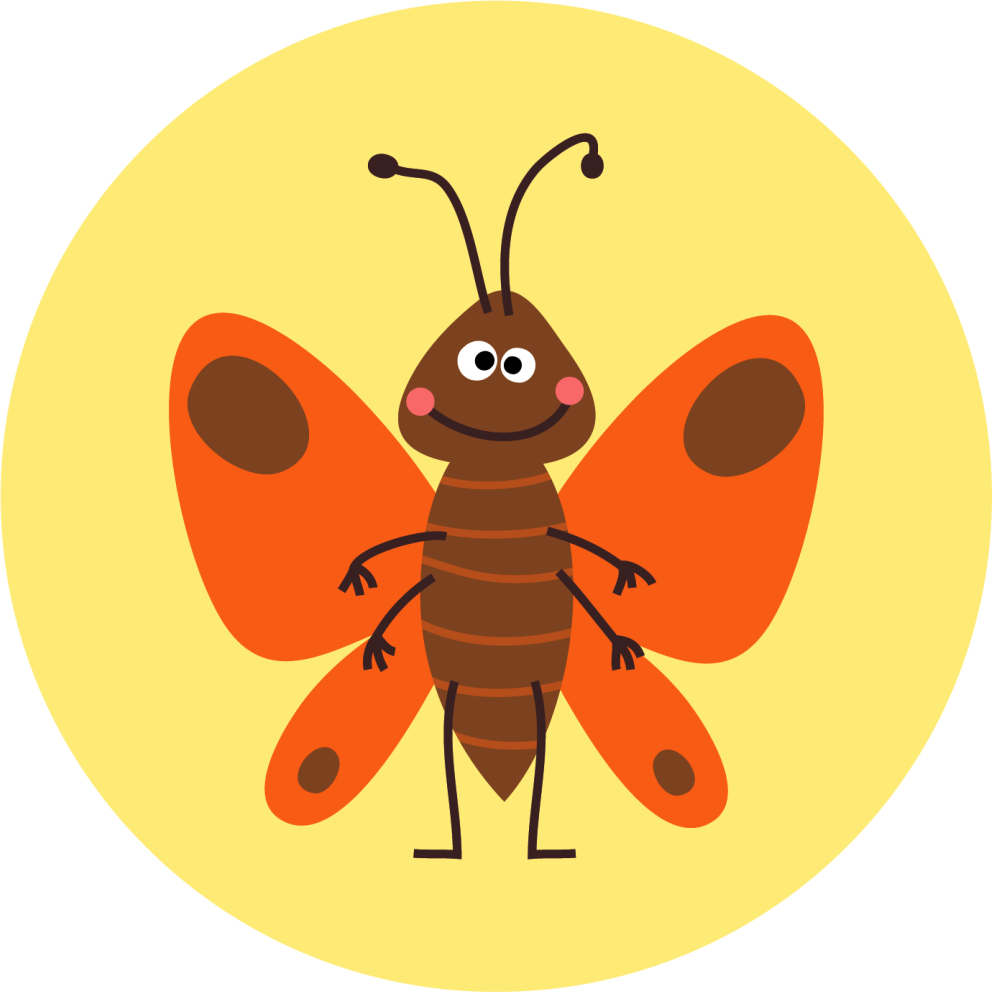 detský vinylový koberec veselá motýlia postavička - Tenstickers