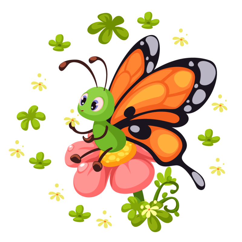 detský vinylový koberec farebná motýlia radosť - Tenstickers