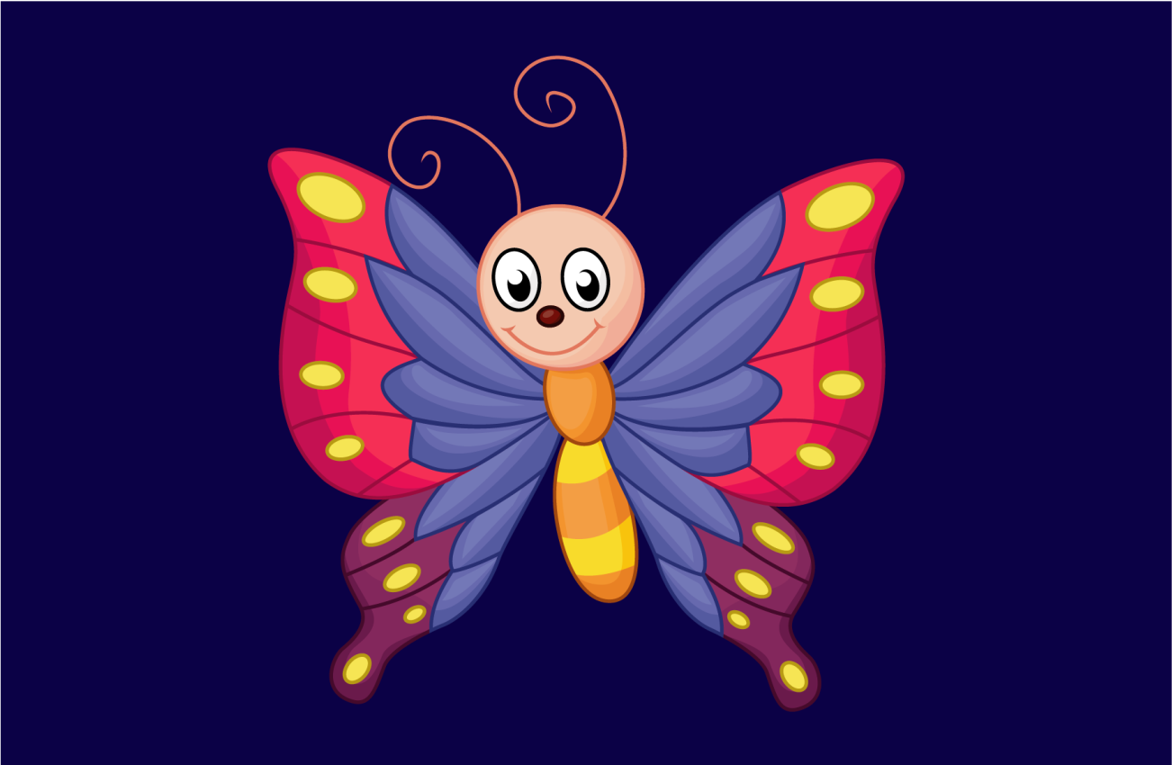 detský vinylový koberec šťastný motýľ lietajúci - Tenstickers