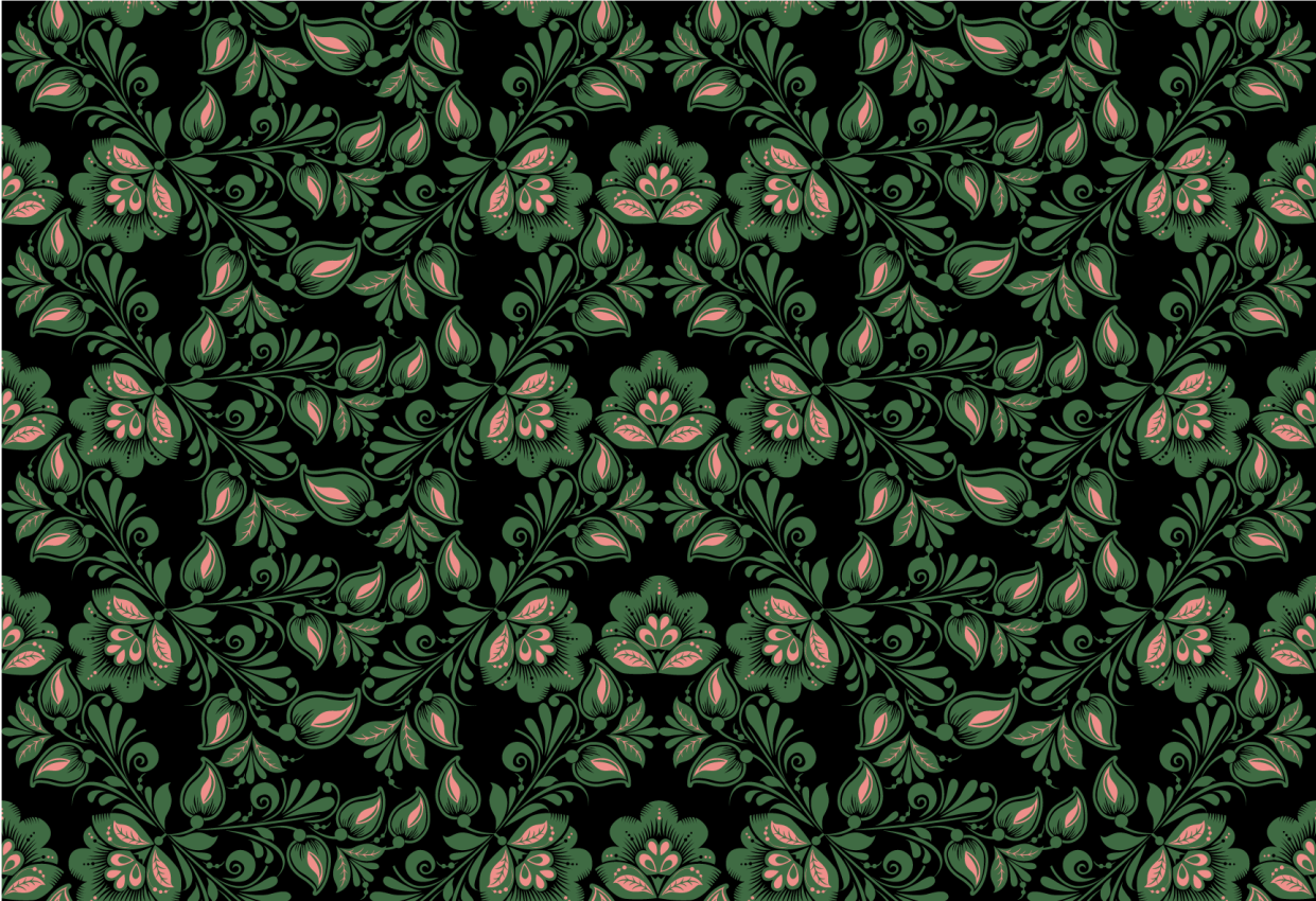 vinylový koberec s kvetmi motív botanickej zelene - Tenstickers