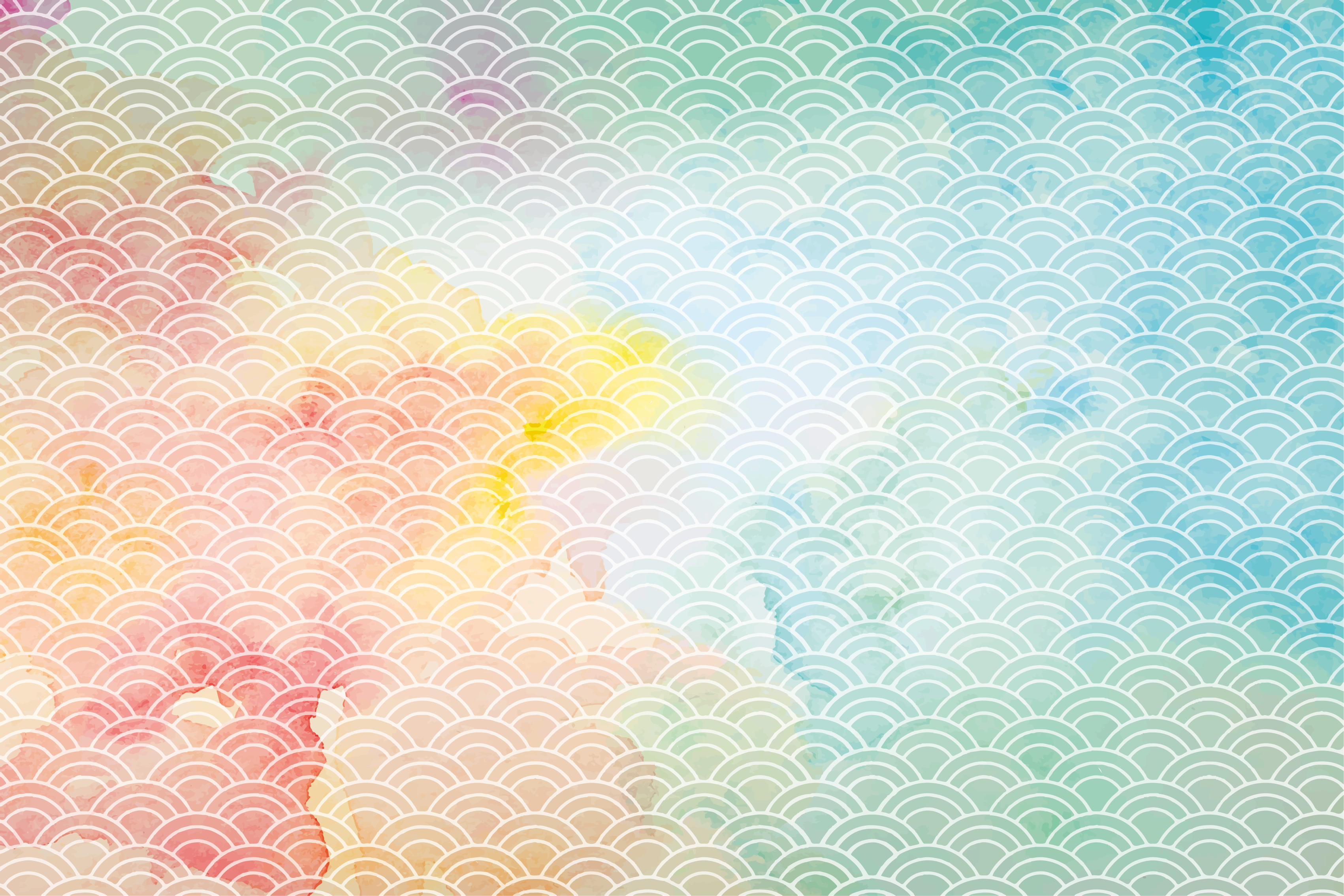 Vinylový koberec s geometrickými tvarmi v pastelových vlnách - Tenstickers