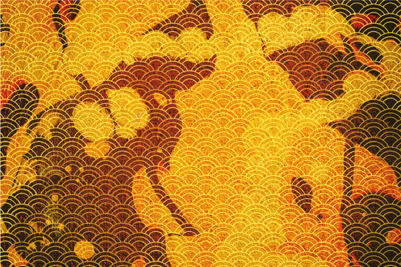 etnický vinylový koberec japonská seigaiha - Tenstickers