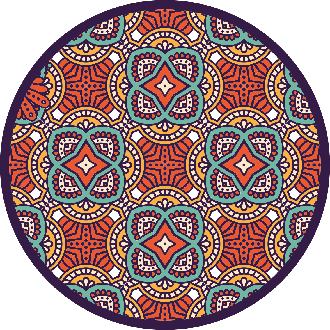 vinylový koberec mandala farebná geometrická harmónia - Tenstickers