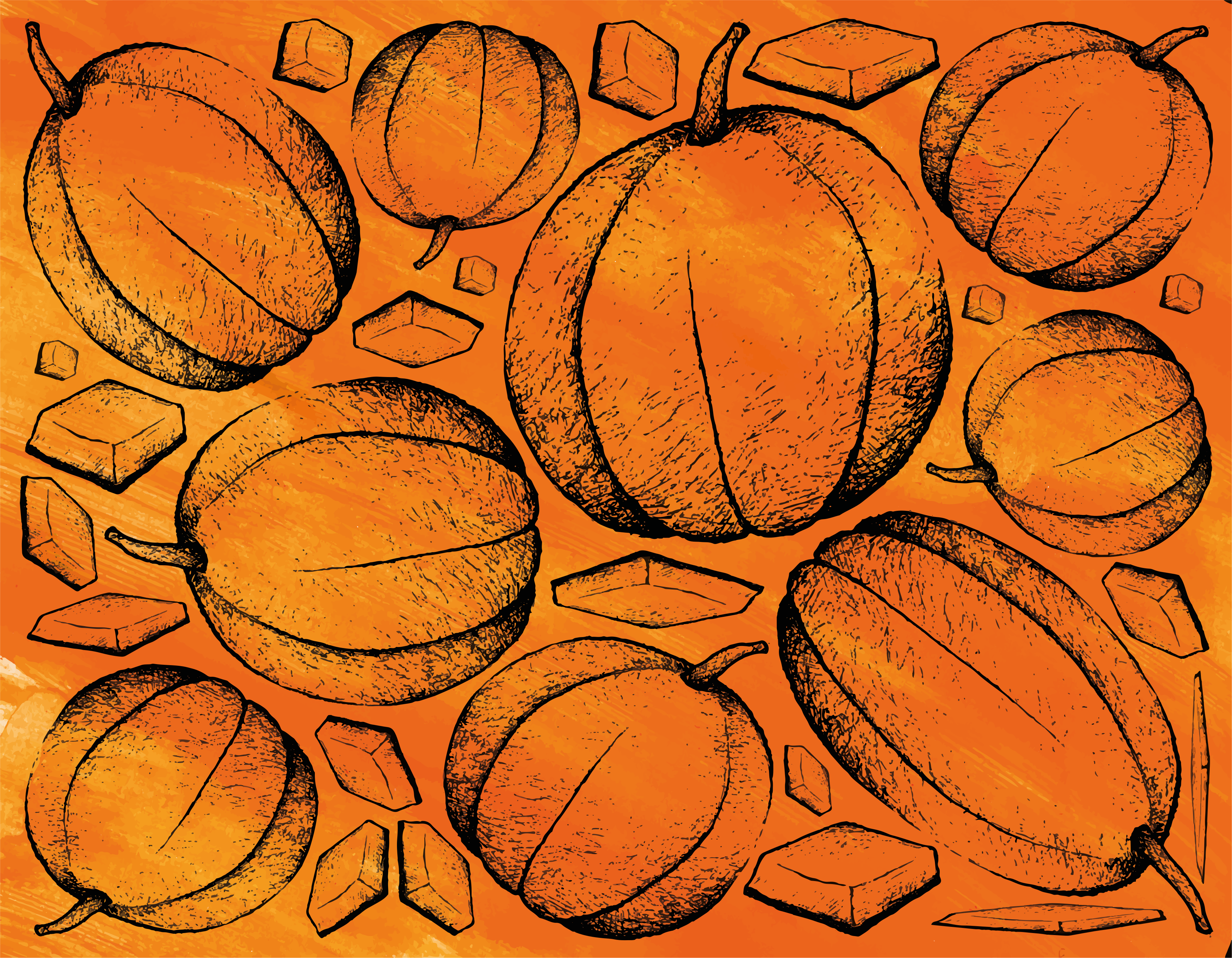 vinylový koberec halloween úroda tekvíc - Tenstickers