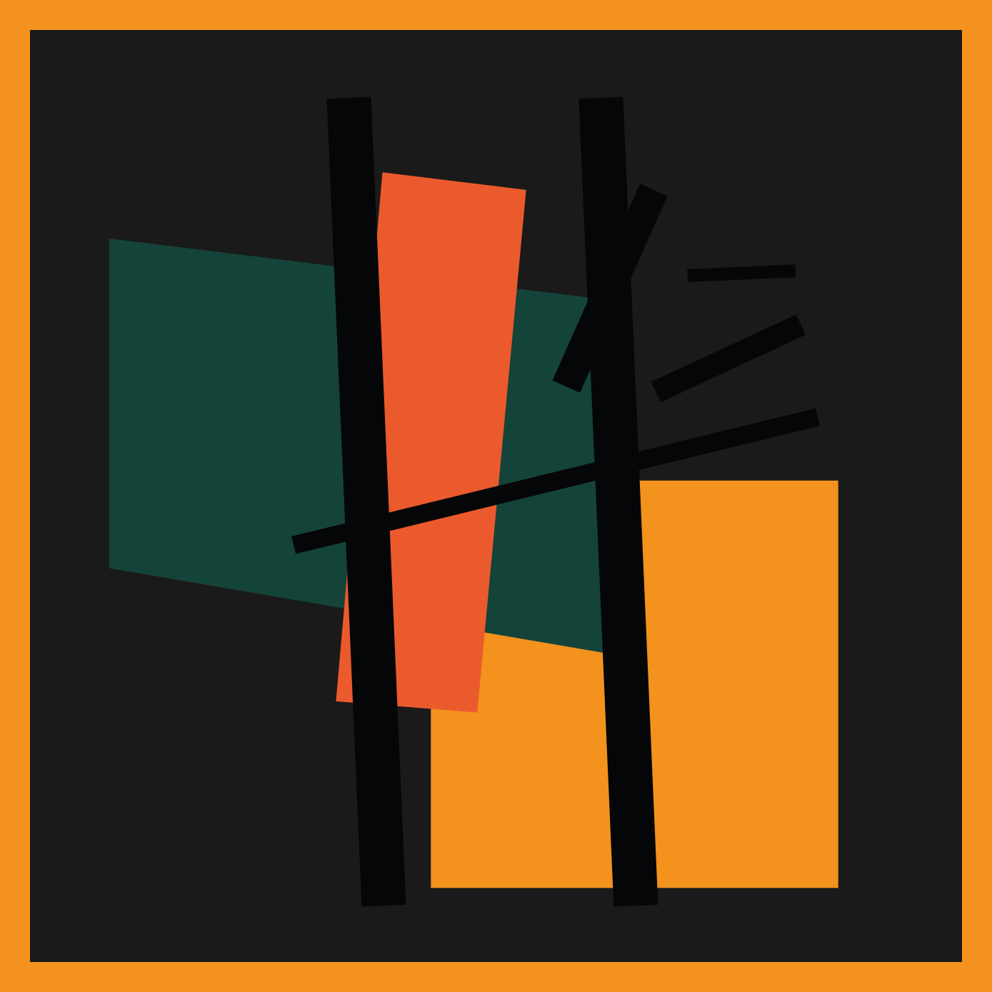 moderný vinylový koberec abstraktné farebné segmenty - Tenstickers