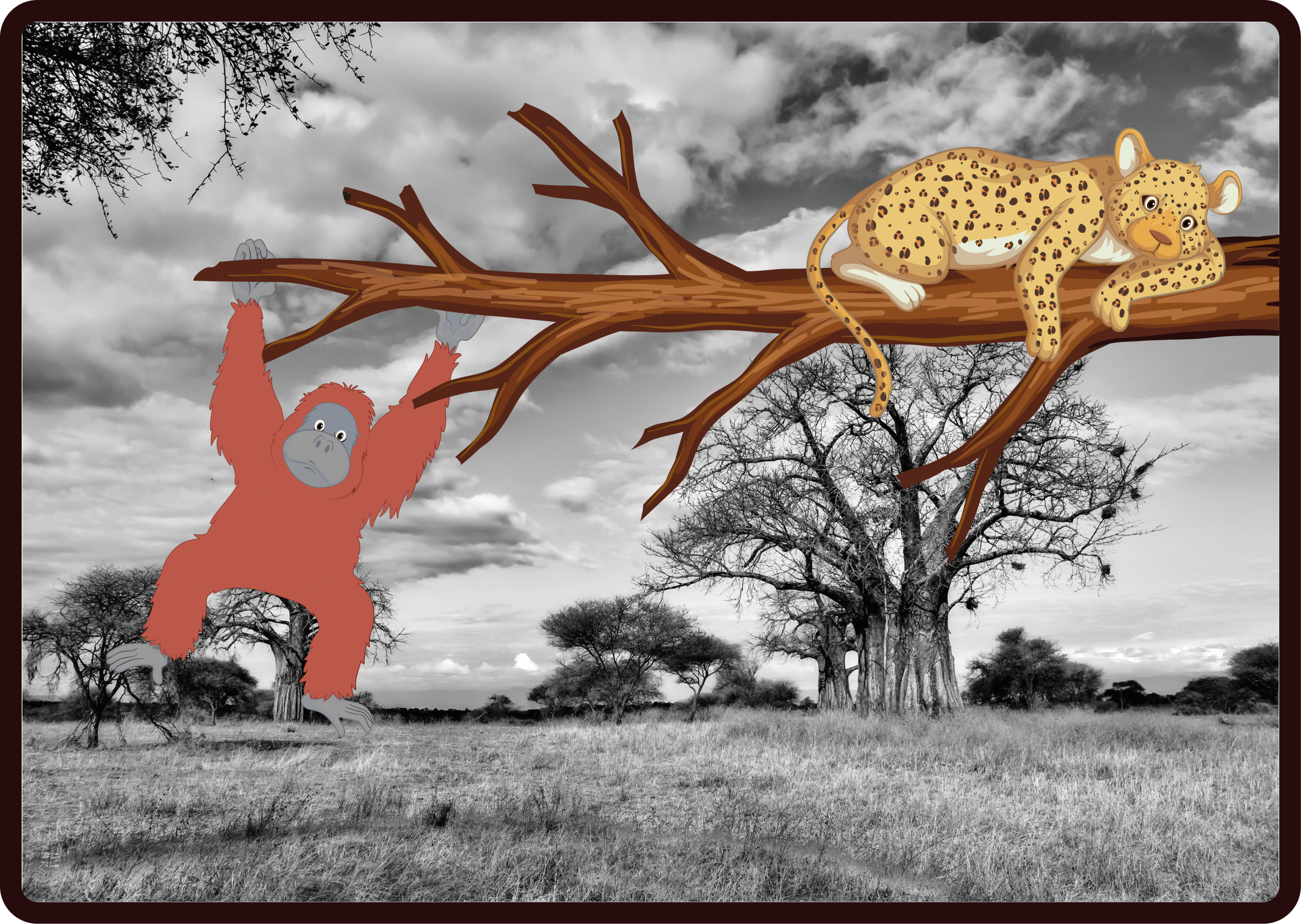 vinylové koberce zvieratá hravé tvory z džungle - Tenstickers