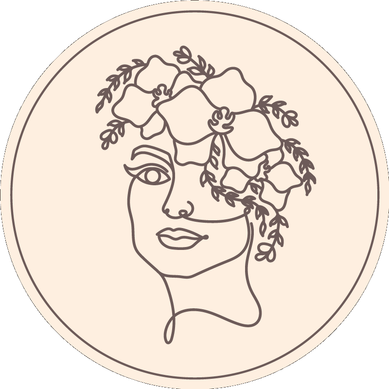 okrúhly vinylový koberec botanická skica ilustrácie - Tenstickers