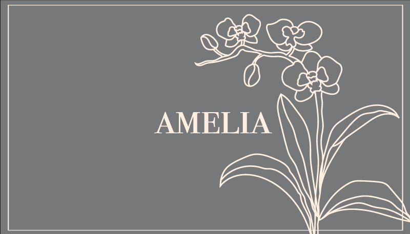 vinylový koberec s menom elegantný kvetinový personalizovaný - Tenstickers