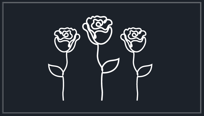 vinylový koberec s kvetmi botanická skica znázornenia - Tenstickers