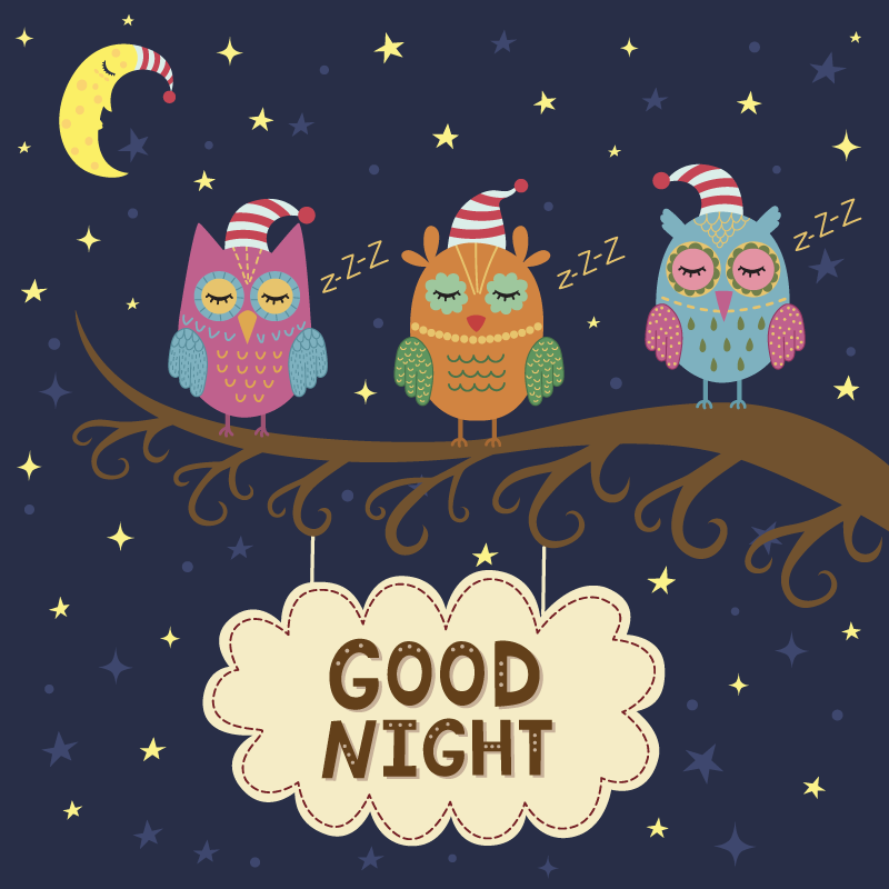 vinylové koberce zvieratá trio ospalých sov - Tenstickers