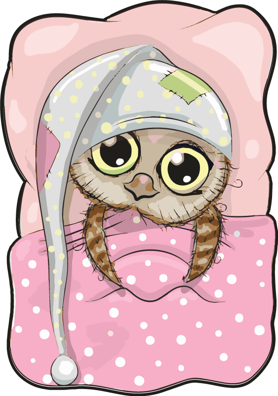 detský vinylový koberec roztomilá spiaca sova - Tenstickers