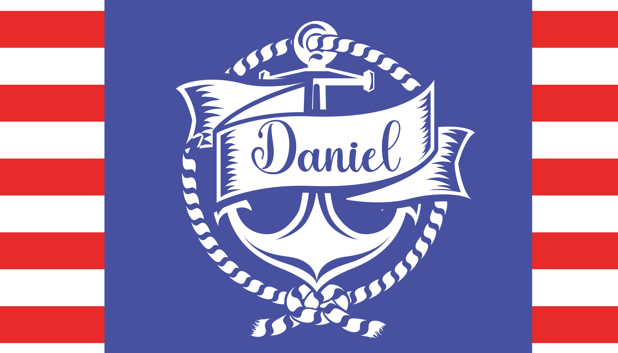 vinylový koberec s menom dizajn námornej kotvy - Tenstickers