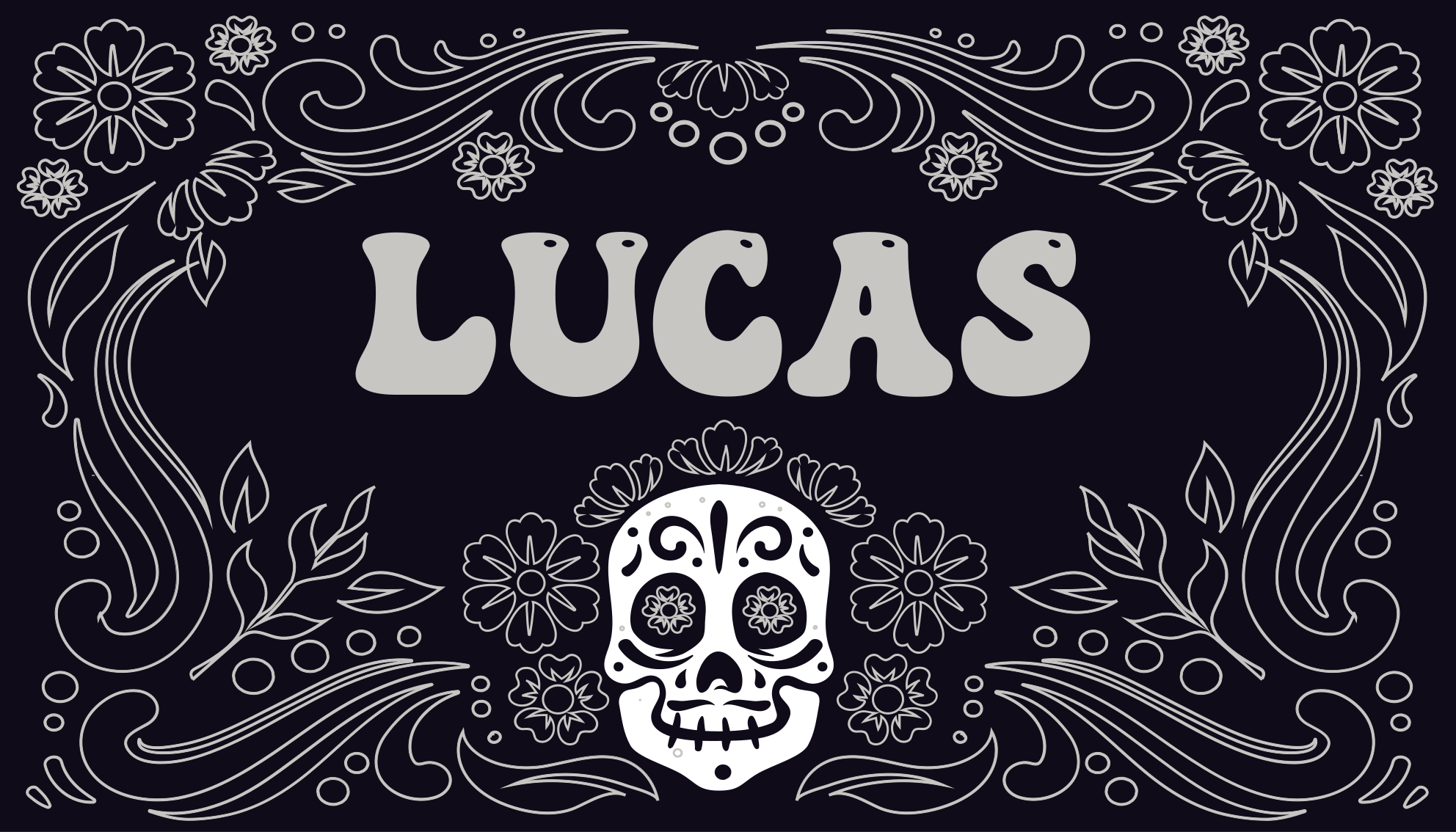 vinylový koberec halloween dizajn lebky s menom - Tenstickers