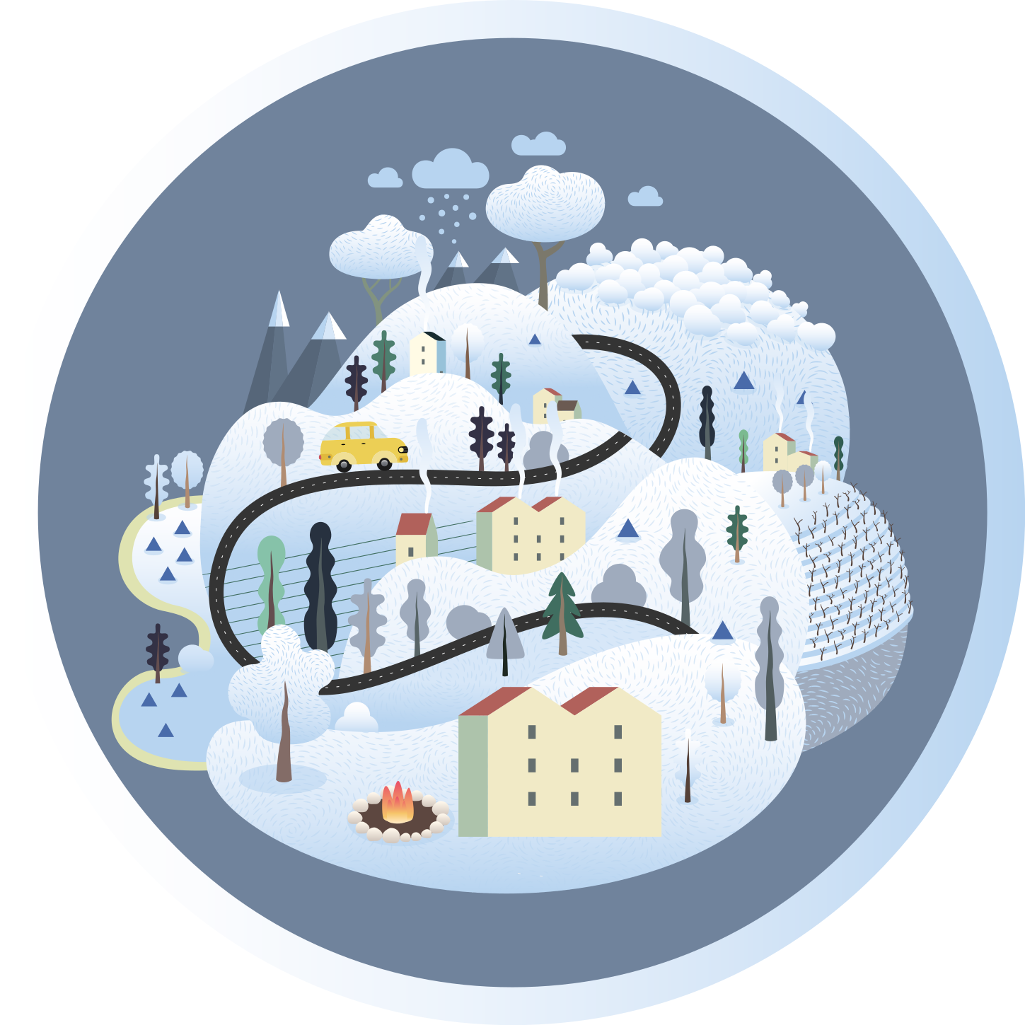 vinylový koberec cesty rozmarná krajinná cesta - Tenstickers