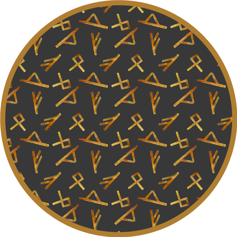 Vinylový koberec s geometrickými tvarmi v abstraktnom zlate - Tenstickers