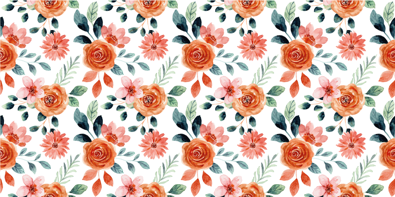 Vinylový koberec s kvetmi v pôvabnom botanickom vzore - Tenstickers