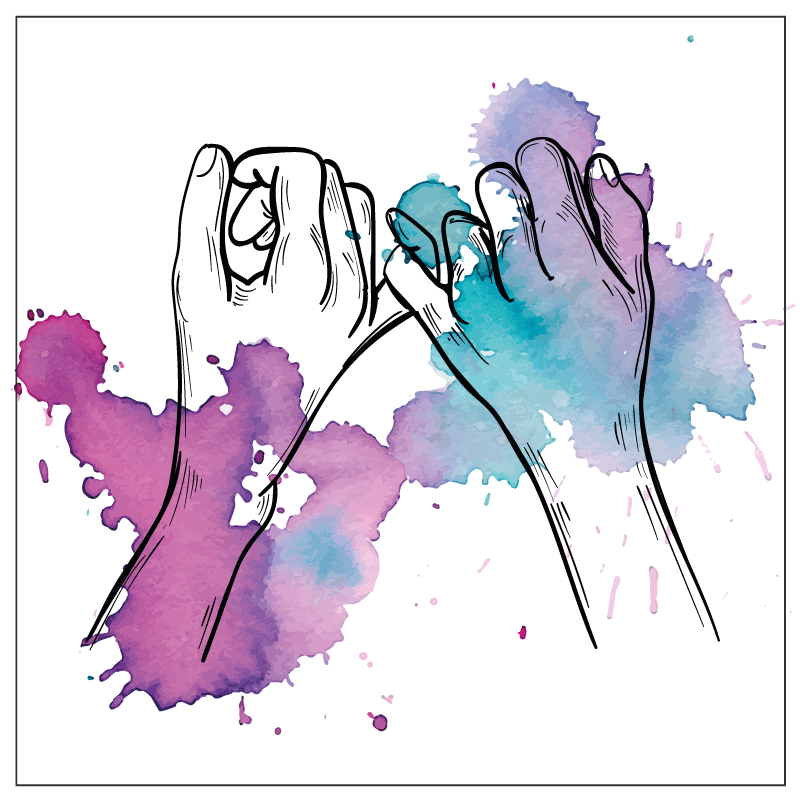 Ručne kreslený ružový sľubný štvorcový vinylový koberec - Tenstickers