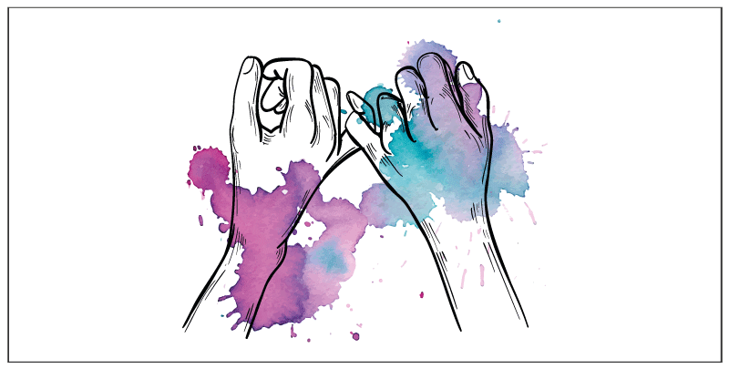 vinylový koberec pre mládež farebné gesto ruky - Tenstickers