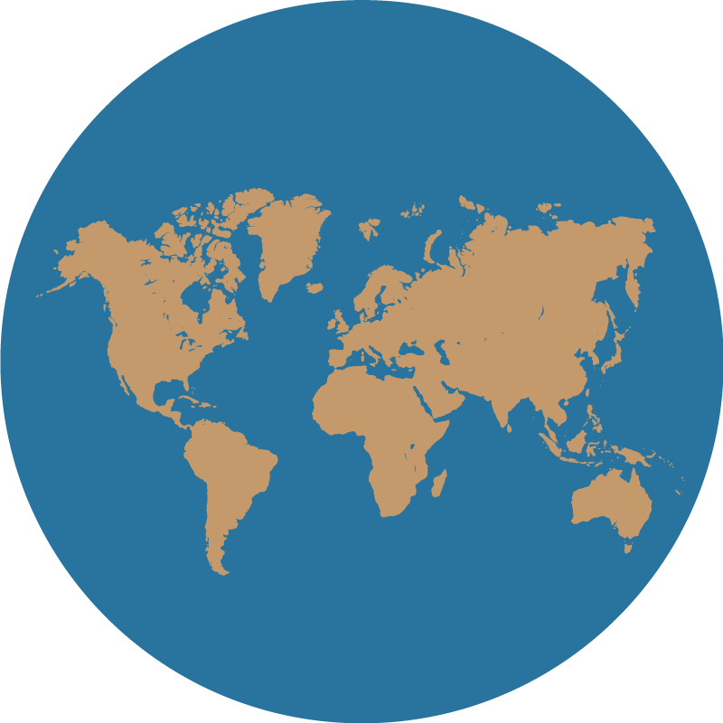 Krásna zem s modrým oceánom koberec na mape sveta - Tenstickers