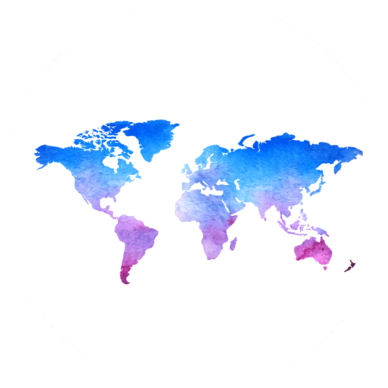 vinylový kvoberec s mapou sveta kruhová akvarelová textúra. - Tenstickers