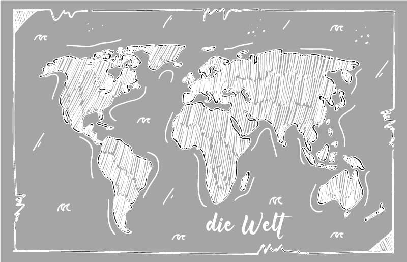 Vinylový koberec s mapou sveta v obryse sveta - Tenstickers