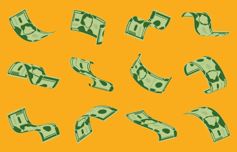 moderný vinylový koberec vzorec toku peňazí - Tenstickers