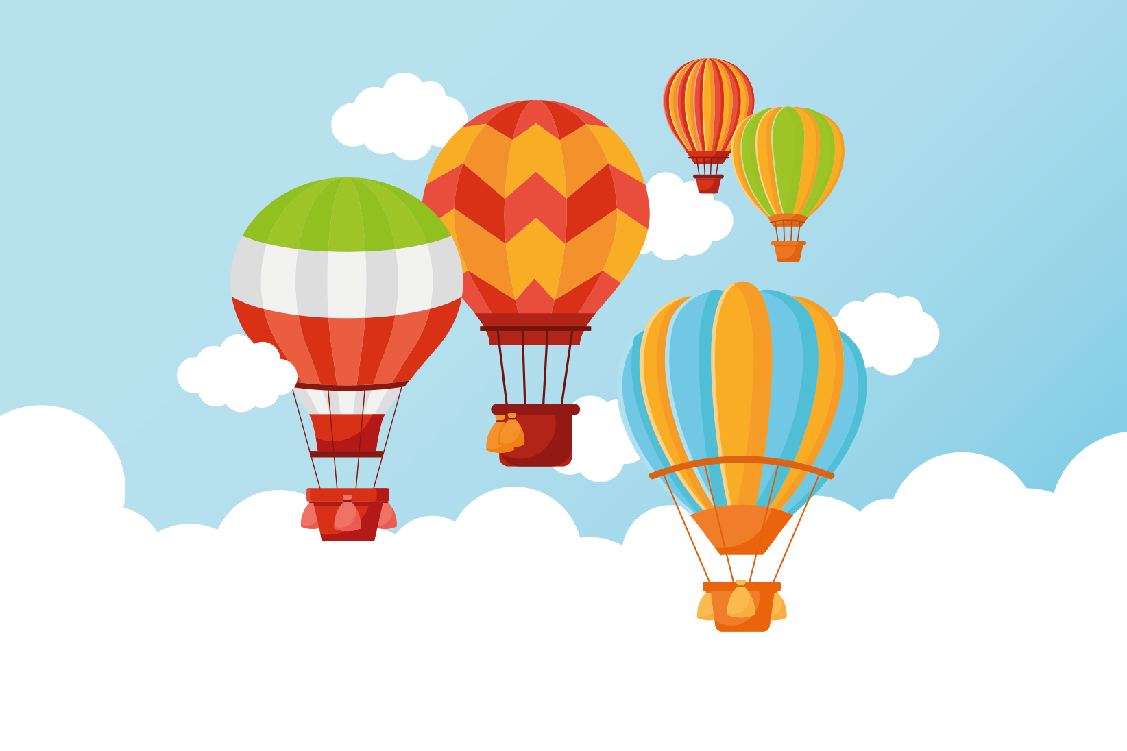 Farebný balónik na oblohe detský vinylový koberec - Tenstickers