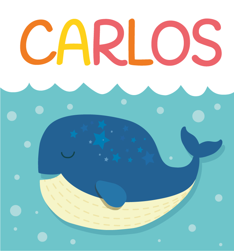 vinylový koberec s menom rozmarná scéna s veľrybou - Tenstickers