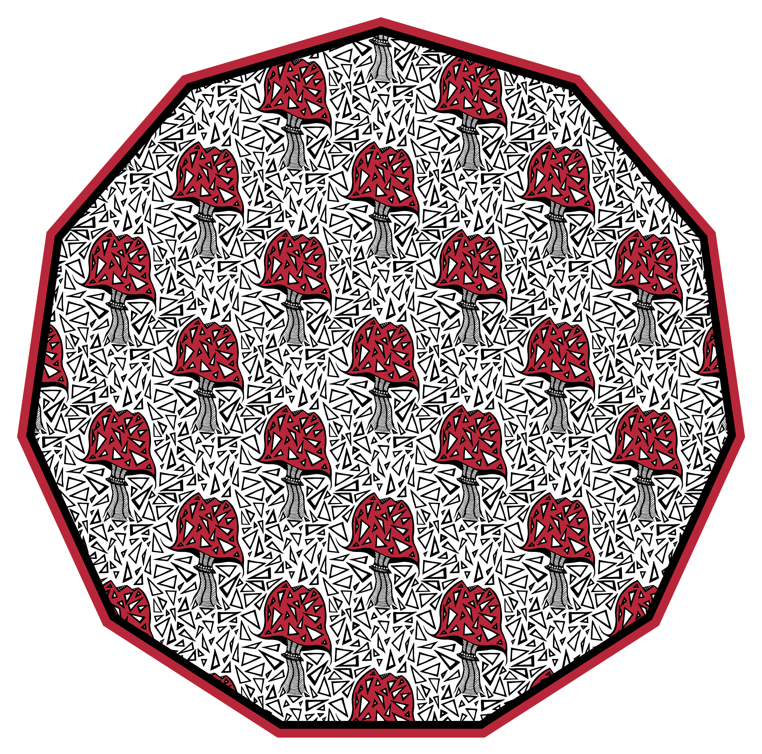 prírodný vinylový koberec umelecký motív húb - Tenstickers