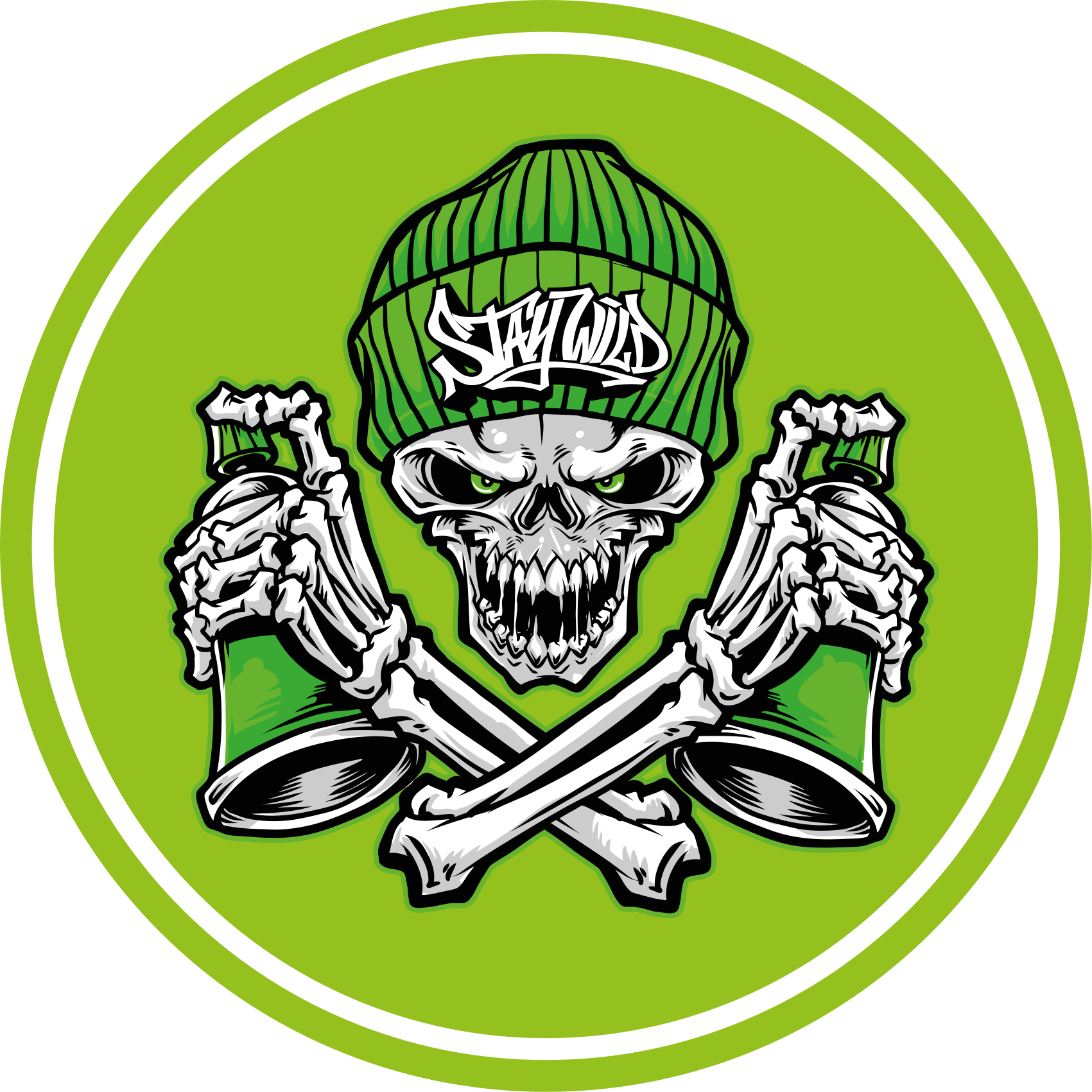 okrúhly vinylový koberec lebka a nápoje - Tenstickers